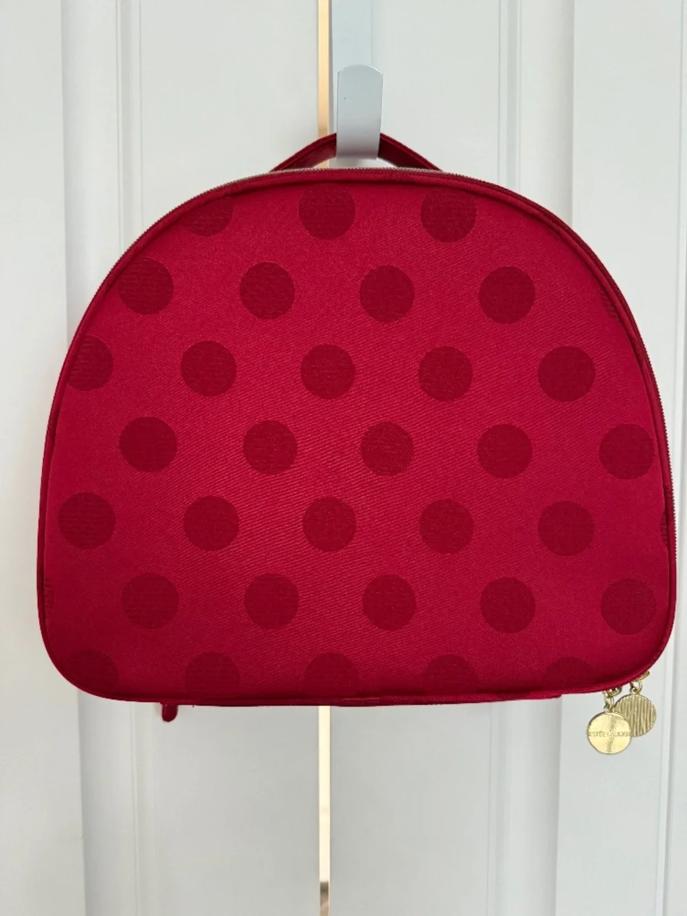 Estée Lauder 2025 Blockbuster Red Polka Dot Train Case Makeup Bag